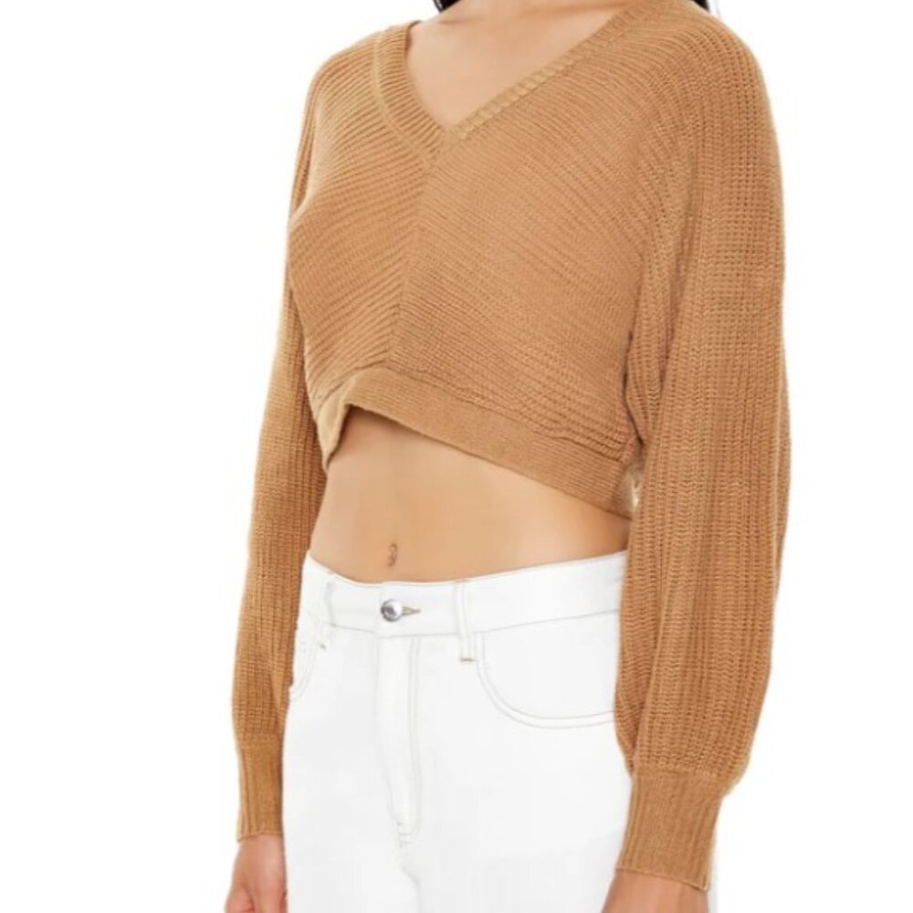 Open-Back Cropped Sweater - Size Small - Picture 7 of 7